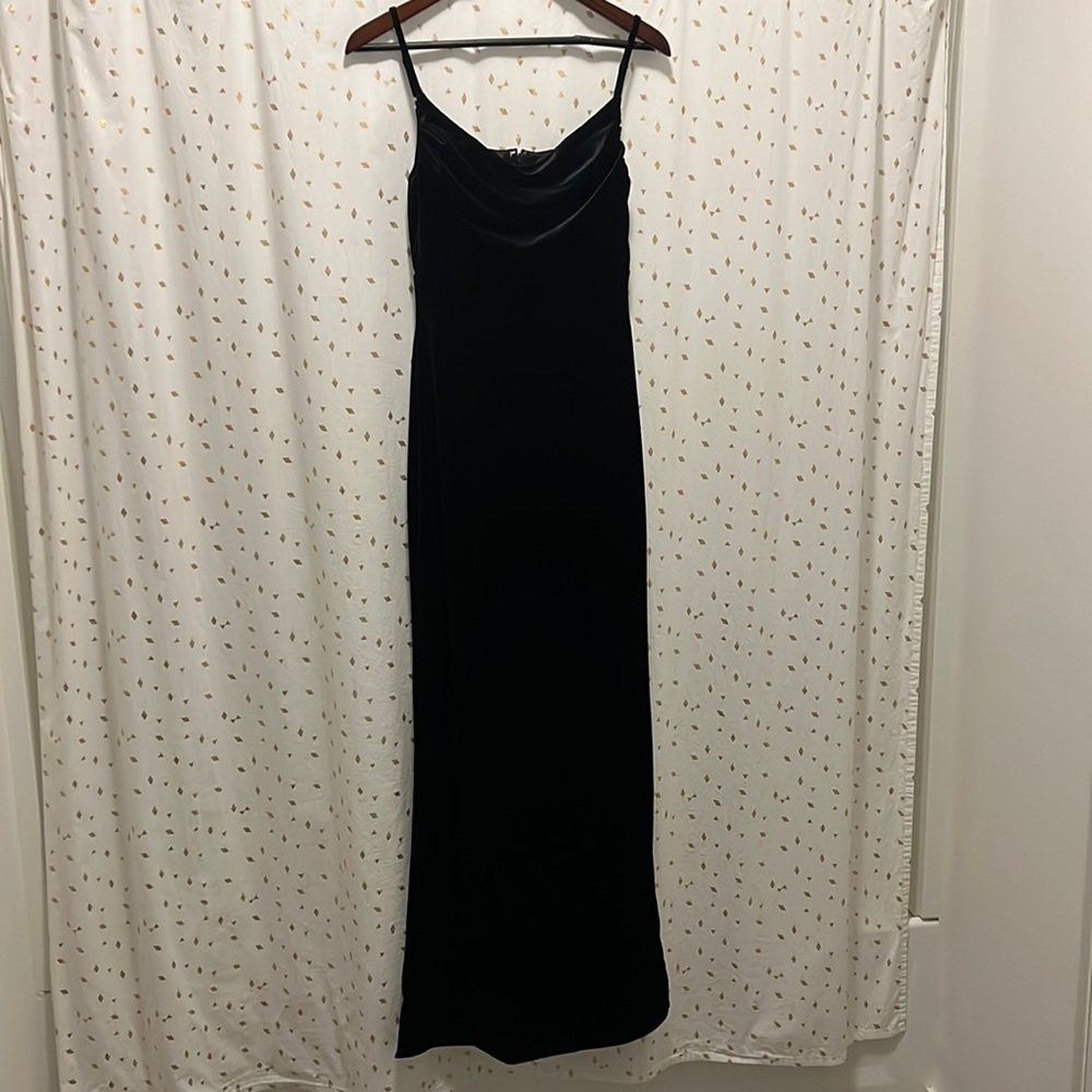 Revelry Skye Black Velvet Bridesmaid Dress